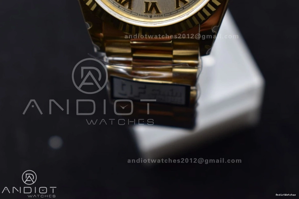 President V5 Steel Silver Best 699 DayDate vr3255 Weight) YG with Edition (Gain QF on Durable Bracelet 904L Dial 36 Roman Markers 0301